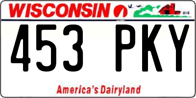 WI license plate 453PKY