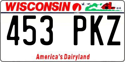 WI license plate 453PKZ
