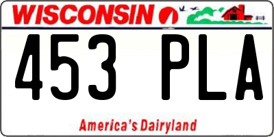 WI license plate 453PLA