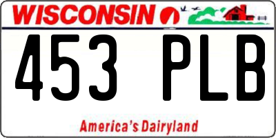 WI license plate 453PLB