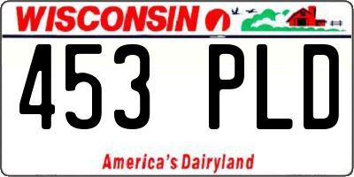 WI license plate 453PLD