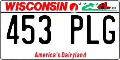 WI license plate 453PLG