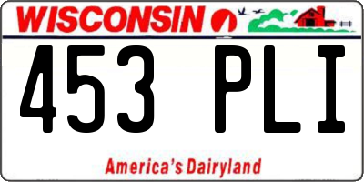 WI license plate 453PLI