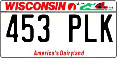 WI license plate 453PLK