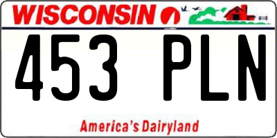 WI license plate 453PLN
