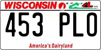 WI license plate 453PLO