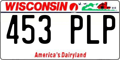 WI license plate 453PLP