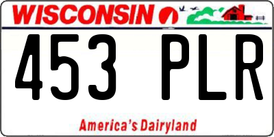 WI license plate 453PLR