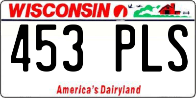 WI license plate 453PLS