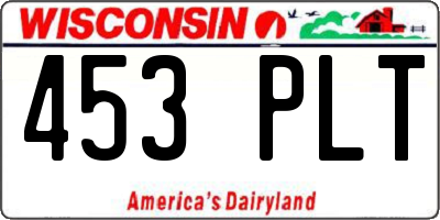 WI license plate 453PLT