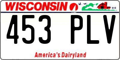 WI license plate 453PLV