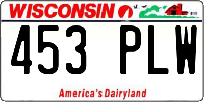 WI license plate 453PLW