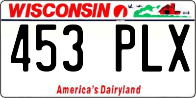 WI license plate 453PLX