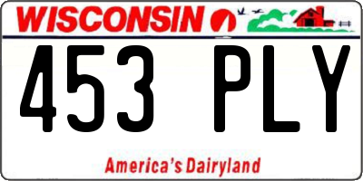 WI license plate 453PLY