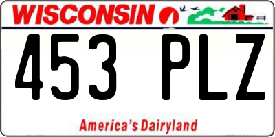 WI license plate 453PLZ