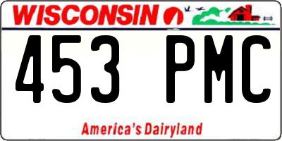 WI license plate 453PMC