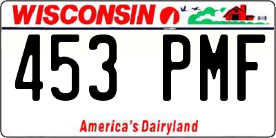 WI license plate 453PMF
