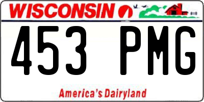 WI license plate 453PMG
