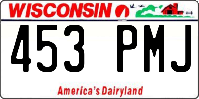 WI license plate 453PMJ