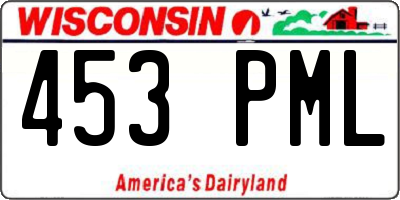 WI license plate 453PML