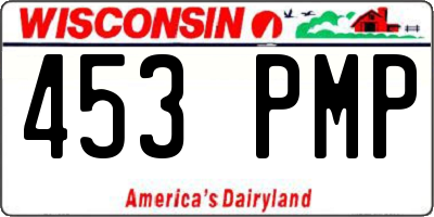 WI license plate 453PMP