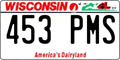 WI license plate 453PMS