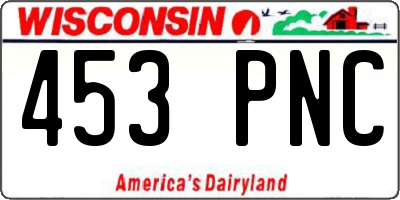 WI license plate 453PNC