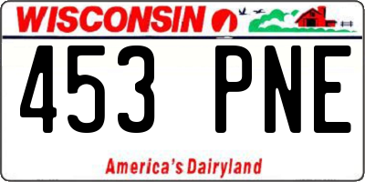 WI license plate 453PNE