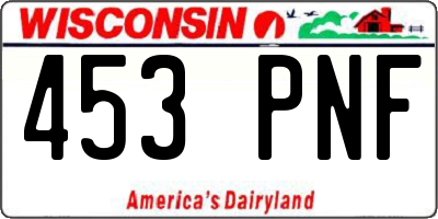 WI license plate 453PNF