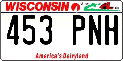 WI license plate 453PNH