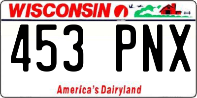 WI license plate 453PNX