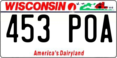 WI license plate 453POA