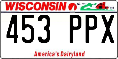WI license plate 453PPX