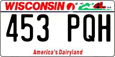 WI license plate 453PQH