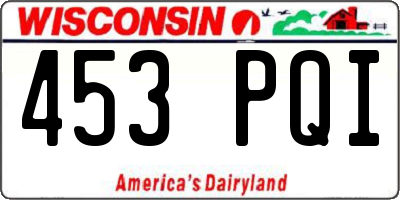 WI license plate 453PQI