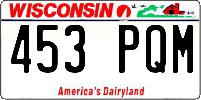 WI license plate 453PQM