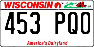 WI license plate 453PQO