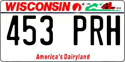 WI license plate 453PRH
