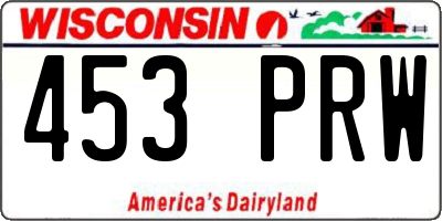 WI license plate 453PRW