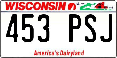 WI license plate 453PSJ