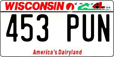 WI license plate 453PUN