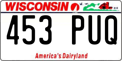 WI license plate 453PUQ