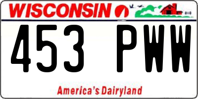WI license plate 453PWW