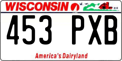 WI license plate 453PXB