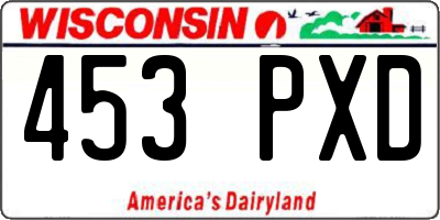 WI license plate 453PXD