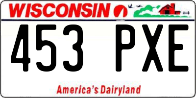WI license plate 453PXE