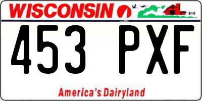 WI license plate 453PXF