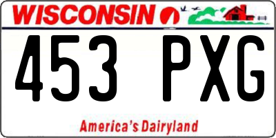 WI license plate 453PXG