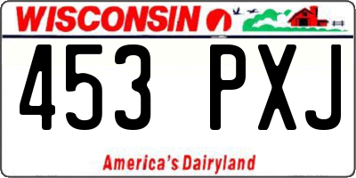 WI license plate 453PXJ