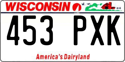 WI license plate 453PXK